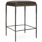 Bose Leather Counter Stool, Cocoa Brown-Furniture - Chairs-High Fashion Home