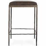 Bose Leather Counter Stool, Cocoa Brown-Furniture - Chairs-High Fashion Home