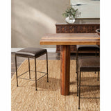 Bose Leather Counter Stool, Cocoa Brown-Furniture - Chairs-High Fashion Home