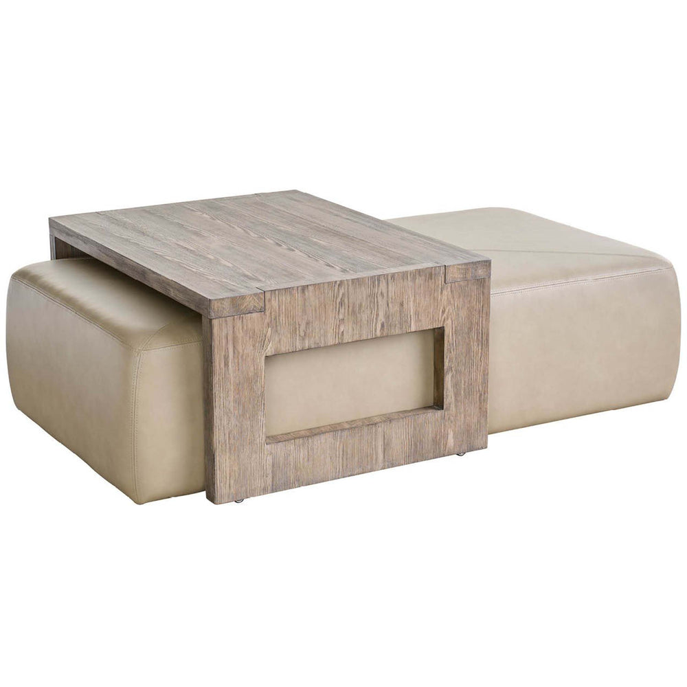 Boulder Cocktail Ottoman, Aline Beige-Furniture - Accent Tables-High Fashion Home