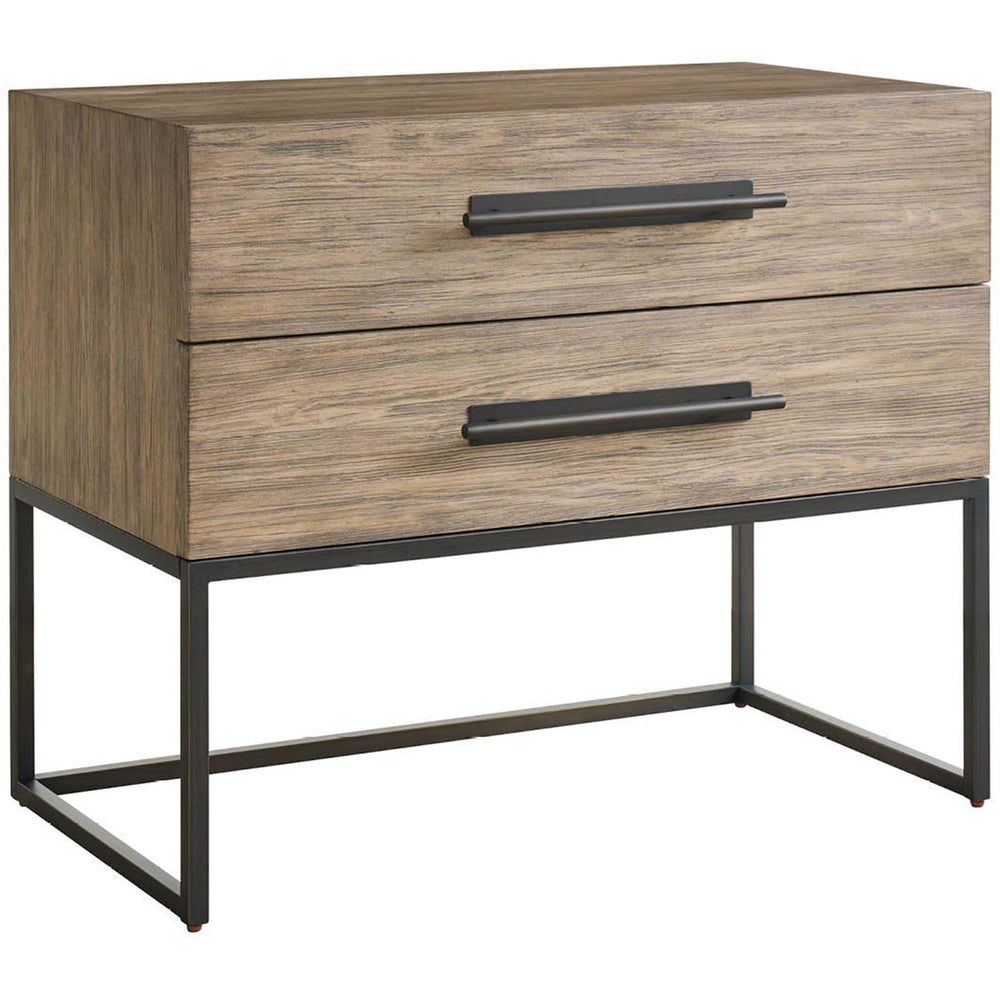 Boulder Metal Base Nightstand, Boulder-Furniture - Bedroom-High Fashion Home