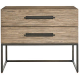 Boulder Metal Base Nightstand, Boulder-Furniture - Bedroom-High Fashion Home