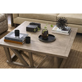 Boulder Square Cocktail Table, Medium Brown-Furniture - Accent Tables-High Fashion Home