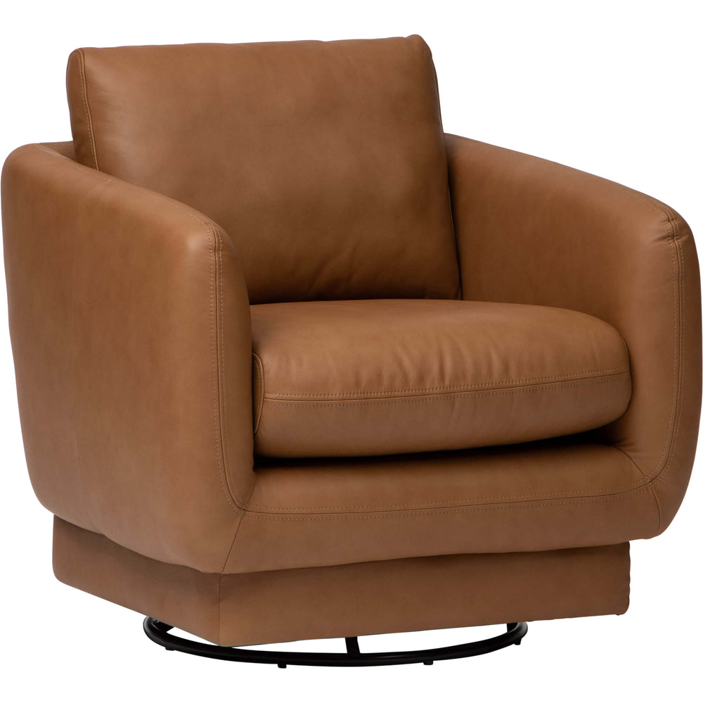 Bourne Swivel Chair, Aline Butternut-Furniture - Chairs-High Fashion Home