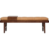 Bowen Leather Ottoman, Marseille Brown-Furniture - Benches-High Fashion Home