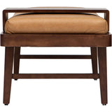 Bowen Leather Ottoman, Marseille Brown-Furniture - Benches-High Fashion Home