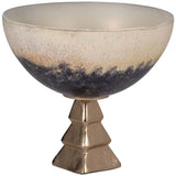 Bowl on Stand, Two Tone White-Accessories-High Fashion Home