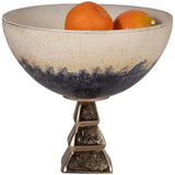 Bowl on Stand, Two Tone White-Accessories-High Fashion Home