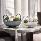 Bowl w/Handles, Silver/Gunmetal, Set of 2-Accessories-High Fashion Home