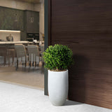Boxwood Ball in Nell Planter, White-Accessories-High Fashion Home