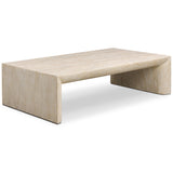 Brad Coffee Table, Faux Travertine by Four Hands-Furniture - Accent Tables-High Fashion Home