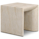 Brad End Table, Faux Travertine by Four Hands-Furniture - Accent Tables-High Fashion Home