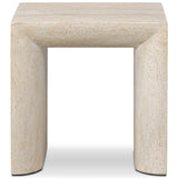 Brad End Table, Faux Travertine by Four Hands-Furniture - Accent Tables-High Fashion Home