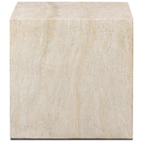 Brad End Table, Faux Travertine by Four Hands-Furniture - Accent Tables-High Fashion Home