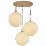Bramble 3 Light Chandelier, Patina Brass