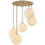 Bramble 5 Light Chandelier, Patina Brass