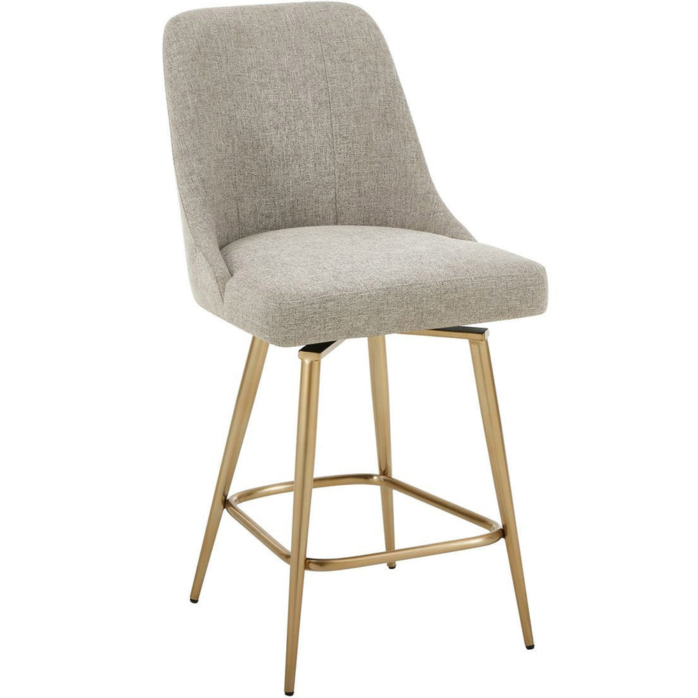 Bramwell Swivel Counter Stool, Heathered Taupe-Furniture - Dining-High Fashion Home