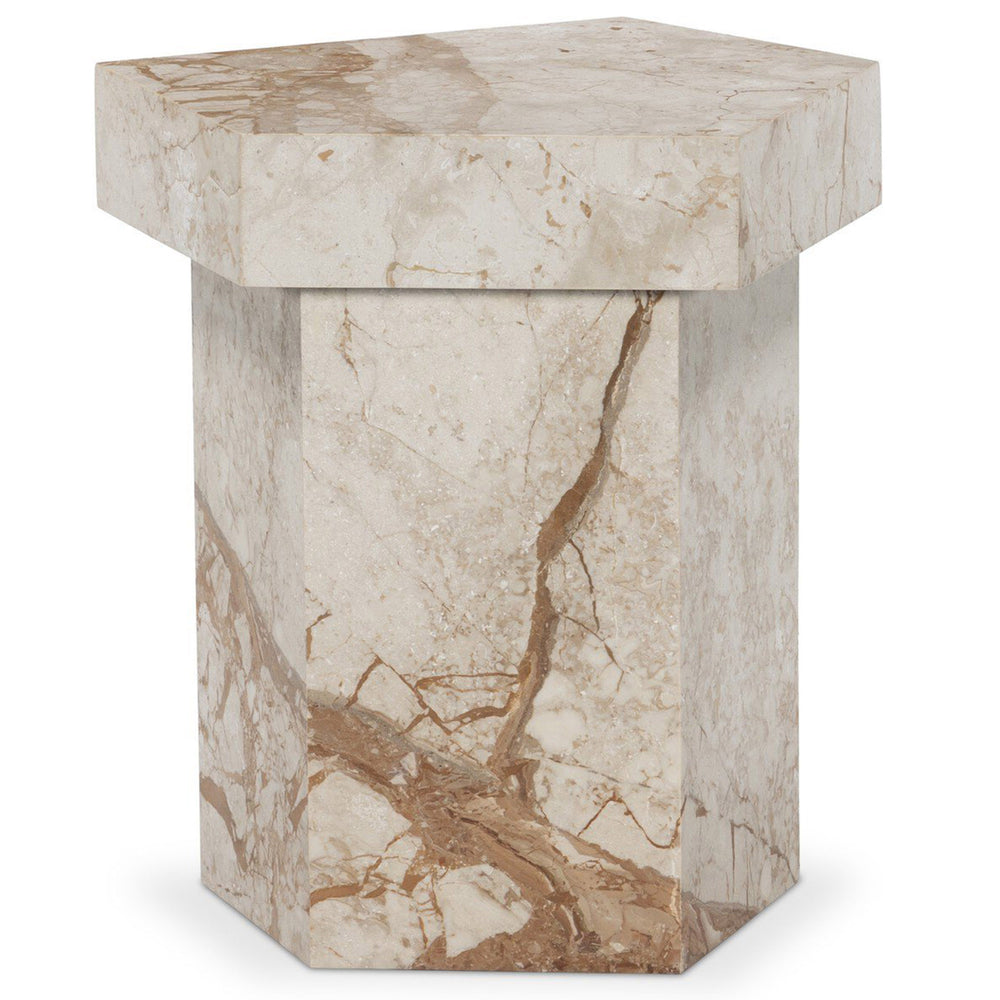 Brando End Table, Desert Taupe Marble by Four Hands-Furniture - Accent Tables-High Fashion Home