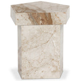 Brando End Table, Desert Taupe Marble by Four Hands-Furniture - Accent Tables-High Fashion Home