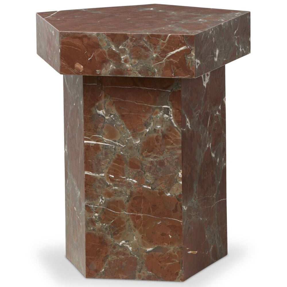Brando End Table, Smoke and Russet Marble by Four Hands