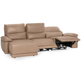 Branford Leather Power Recliner Sectional, Taupe