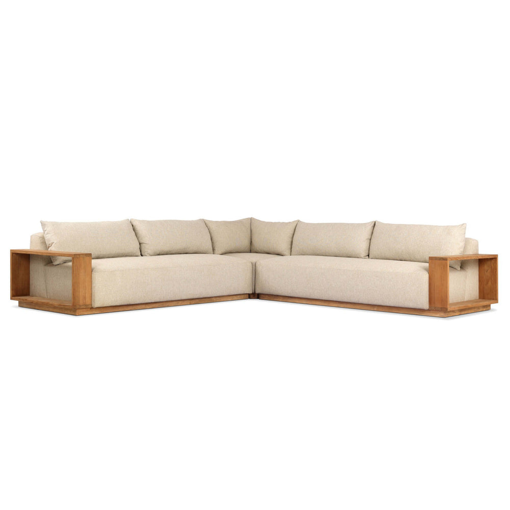 Branford Outdoor 3 Piece Sectional, Ellor Beige by Four Hands-Furniture - Sofas-High Fashion Home