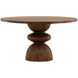 Branwen Round Dining Table, Brown