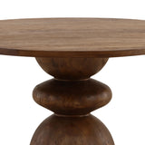 Branwen Round Dining Table, Brown