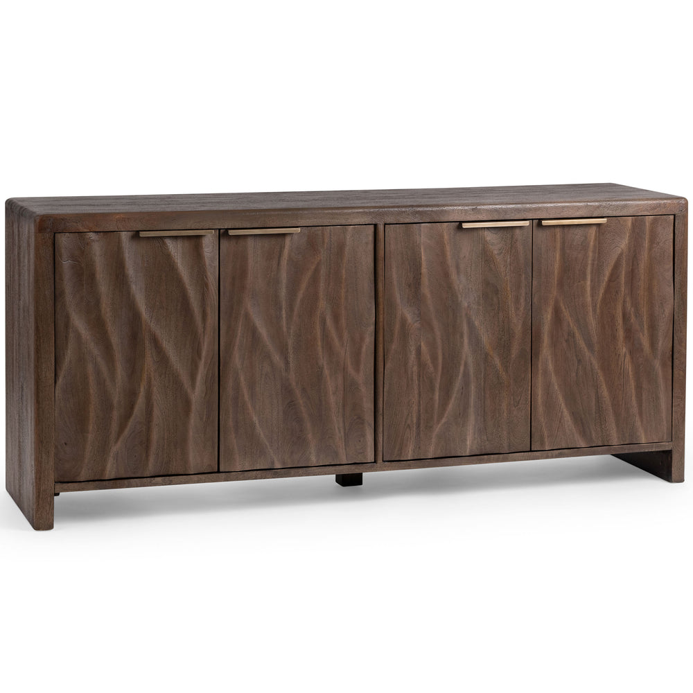 Braxton 4 Door Cabinet, Tundra Brown-Furniture - Storage-High Fashion Home