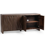 Braxton 4 Door Cabinet, Tundra Brown-Furniture - Storage-High Fashion Home
