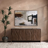Braxton 4 Door Cabinet, Tundra Brown-Furniture - Storage-High Fashion Home