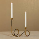 Breda 2-Tier Brass Candle Holder, Polished Gold-Accessories-High Fashion Home