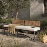 Breton Outdoor Bench, Alessi Linen by Amber Lewis x Four Hands-Furniture - Benches-High Fashion Home