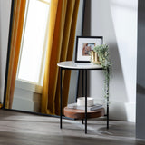 Brewpub End Table, White Marble-Furniture - Accent Tables-High Fashion Home