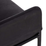 Brickel Leather Bench, Heirloom Black