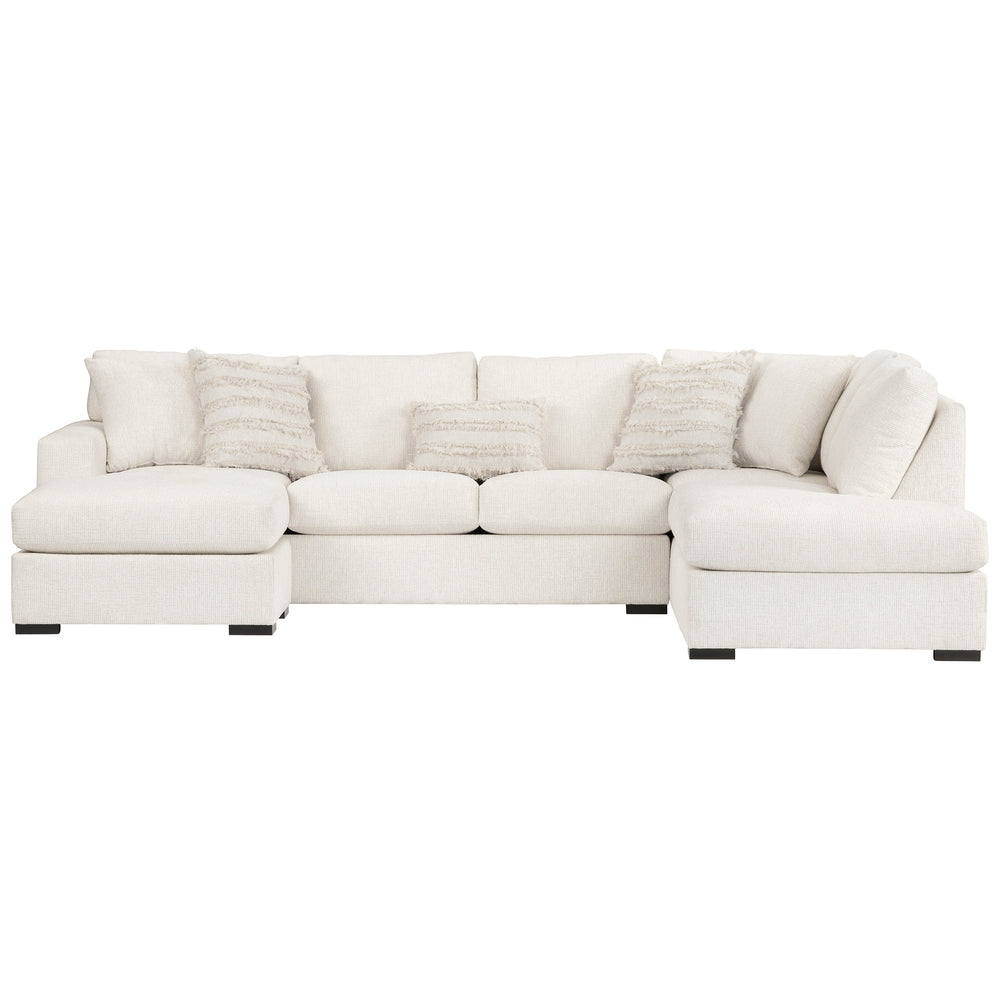 Brickell Sectional, Cream-Furniture - Sofas-High Fashion Home