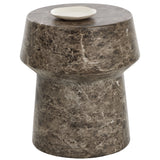 Brie End Table, Dark Emperador-Furniture - Accent Tables-High Fashion Home