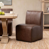 Brighton Leather Dining Chair, Rich Cocoa, Set of 2-Furniture - Dining-High Fashion Home