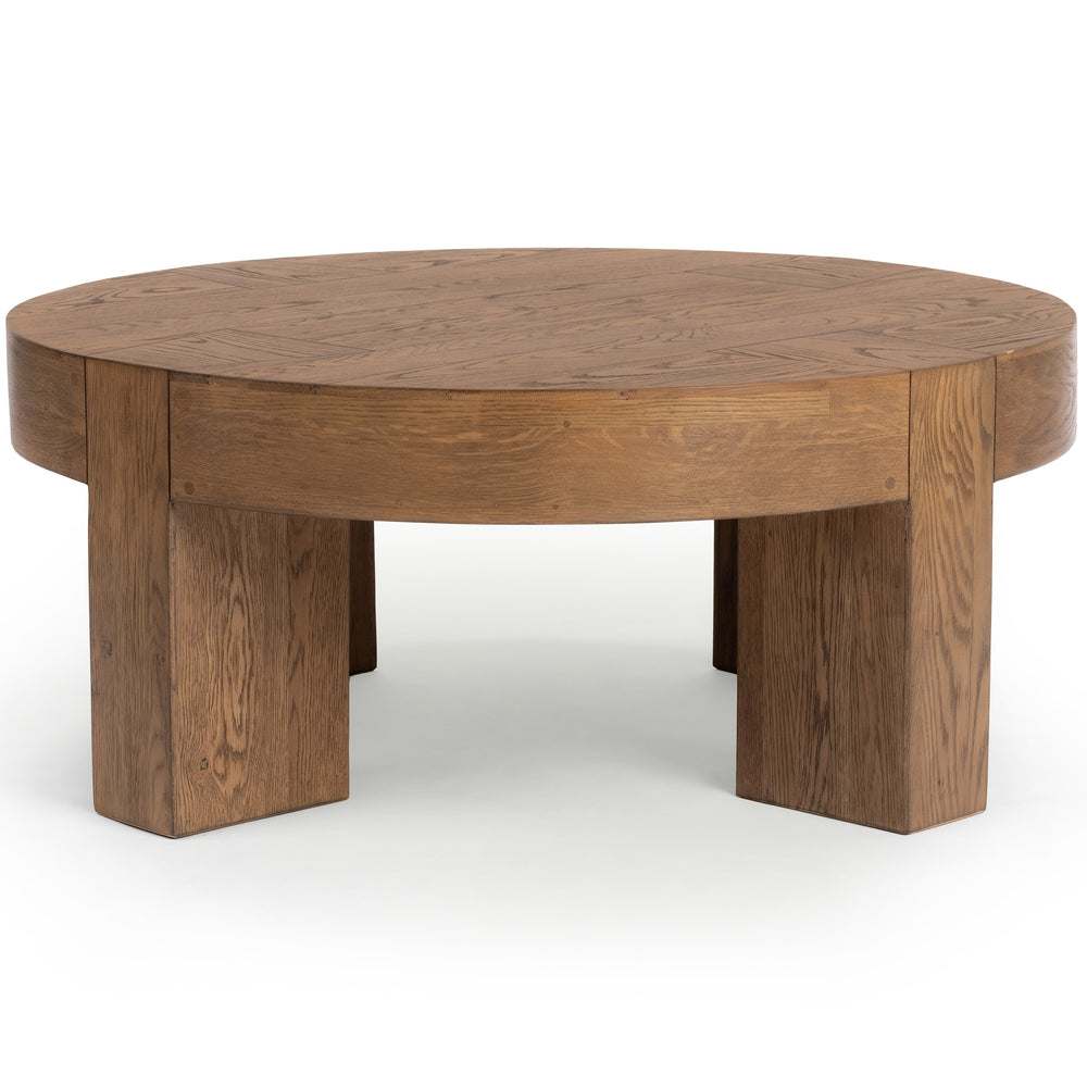 Bristol Round Coffee Table, Café Brown-Furniture - Accent Tables-High Fashion Home