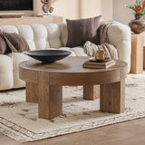 Bristol Round Coffee Table, Café Brown-Furniture - Accent Tables-High Fashion Home