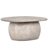 Britney Outdoor Round Coffee Table, Light Gray-Furniture - Outdoor-High Fashion Home