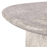 Britney Outdoor Round Coffee Table, Light Gray-Furniture - Outdoor-High Fashion Home