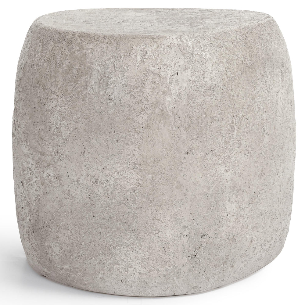 Britney Outdoor Round End table, Light Gray-Furniture - Outdoor-High Fashion Home