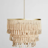 Brittany Round Beaded Chandelier, Natural-Lighting-High Fashion Home