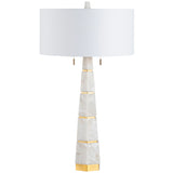 Bronte Lamp w/ Night Light, White Alabaster-Lighting-High Fashion Home