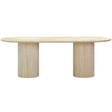 Brut Dining Table, Travertine Finish