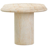 Brut Dining Table, Travertine Finish