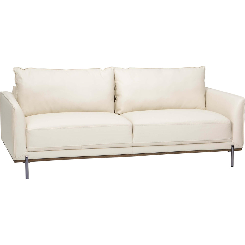 Bryan Leather Sofa, Florida Coconut Milk-Furniture - Sofas-High Fashion Home