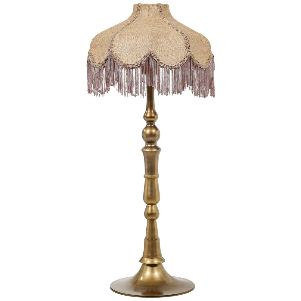 Buchanan Fringed Scalloped Table Lamp, Pink