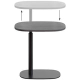 Buddy Adjustable Rotating Side Table, Gray-Furniture - Accent Tables-High Fashion Home
